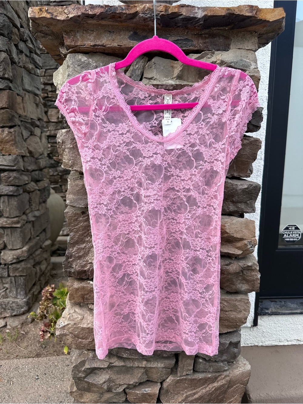 ✨Pink Lace V-Neck Women's Top